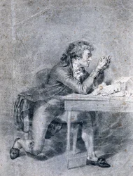 François Buzot (1760-94) contempla un ritratto in miniatura di Madame Roland (1754-93)